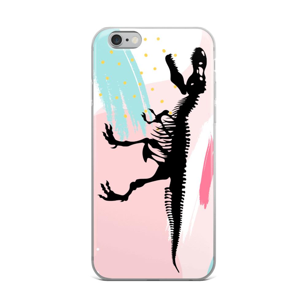 Dinosaur iPhone Case - Pink Retro T-Rex