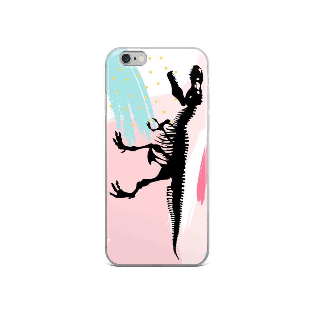 Dinosaur iPhone Case - Pink Retro T-Rex