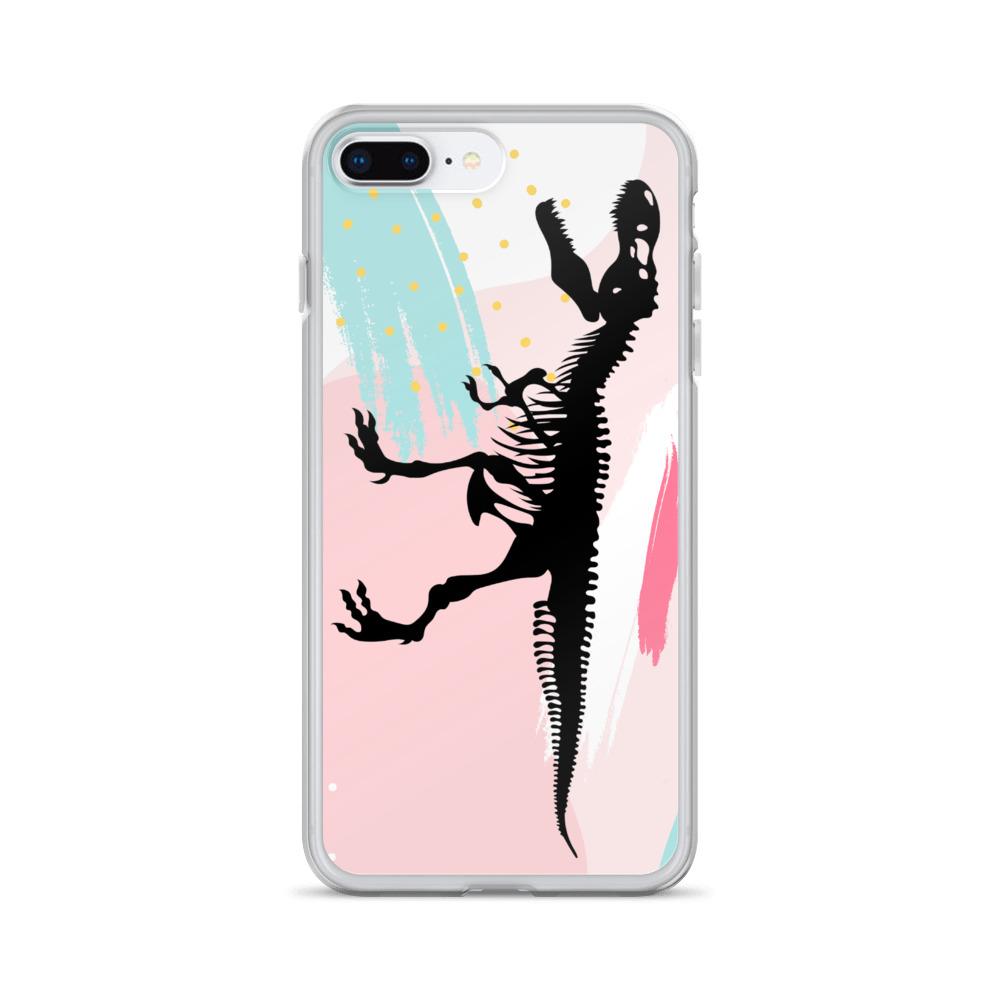 Dinosaur iPhone Case - Pink Retro T-Rex