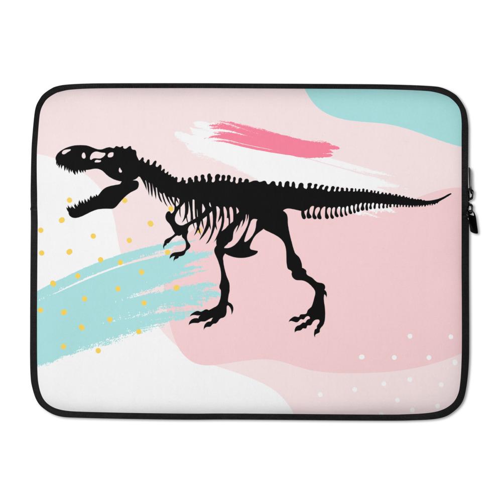 Dinosaur Laptop Bag - Pink Retro T-Rex