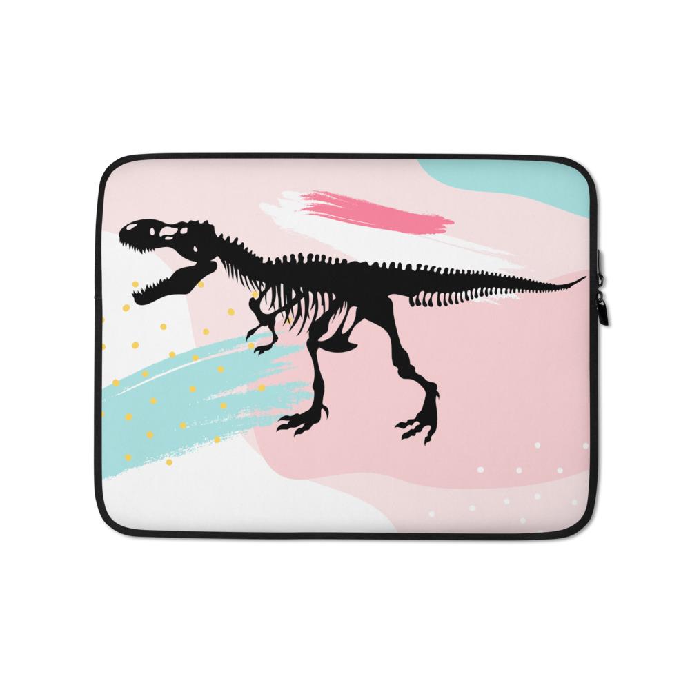 Dinosaur Laptop Bag - Pink Retro T-Rex