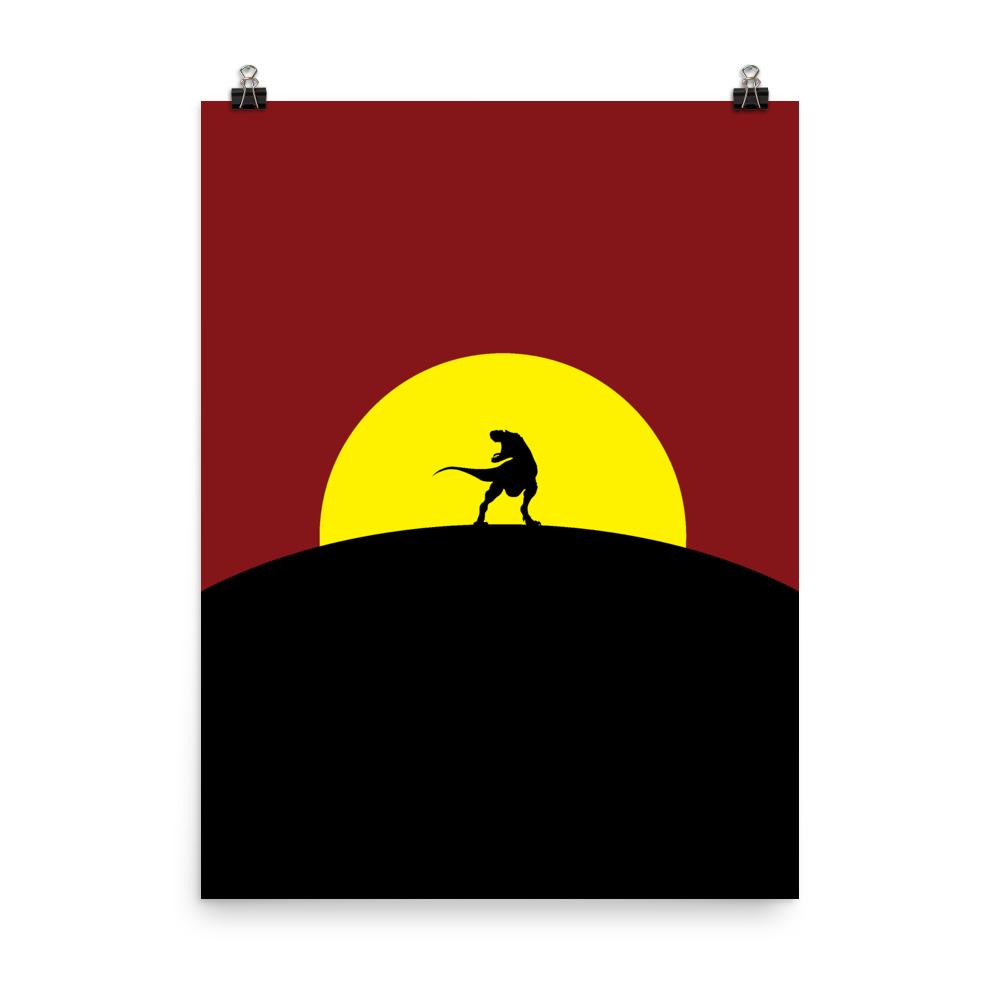 Dinosaur Poster - T-Rex Sunset