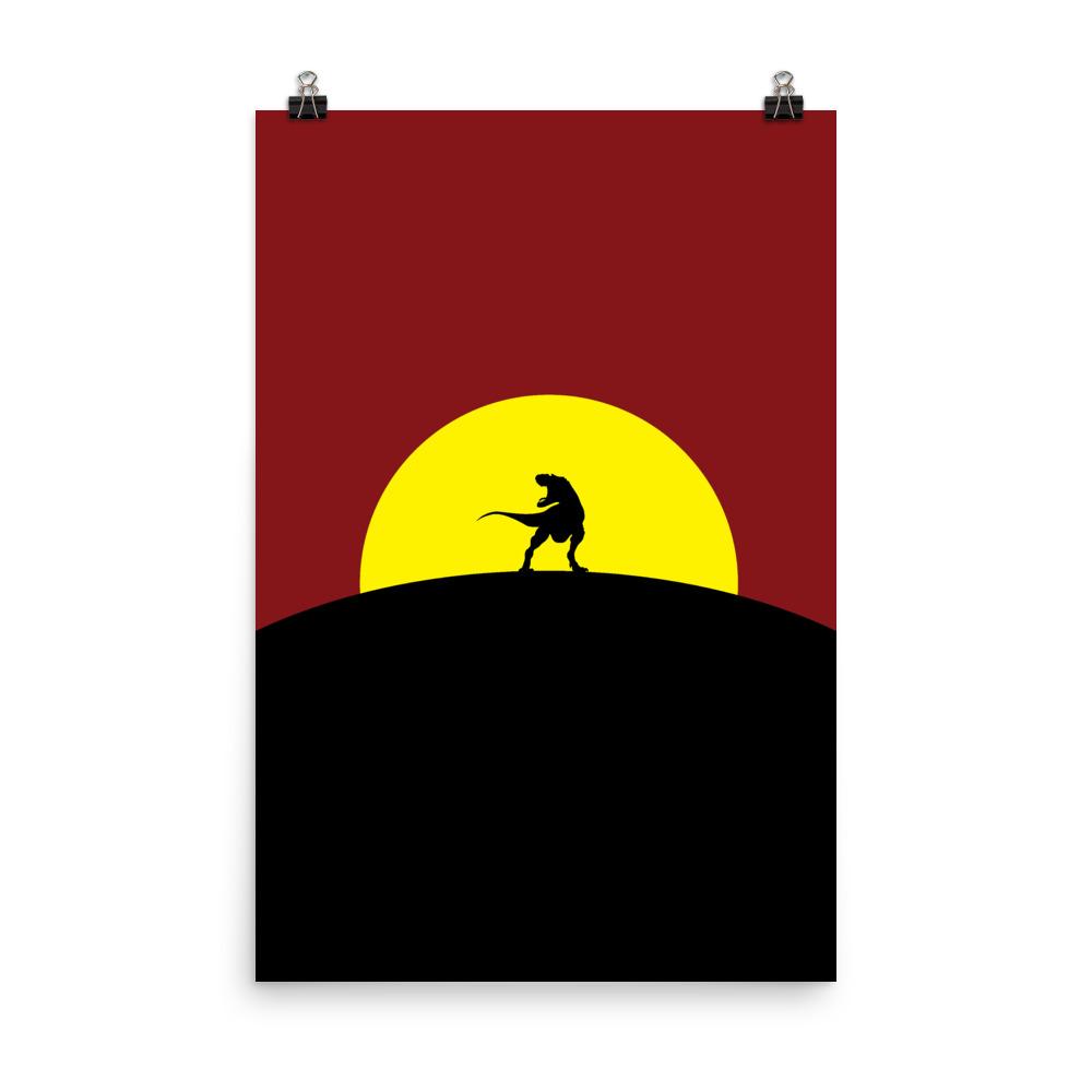 Dinosaur Poster - T-Rex Sunset