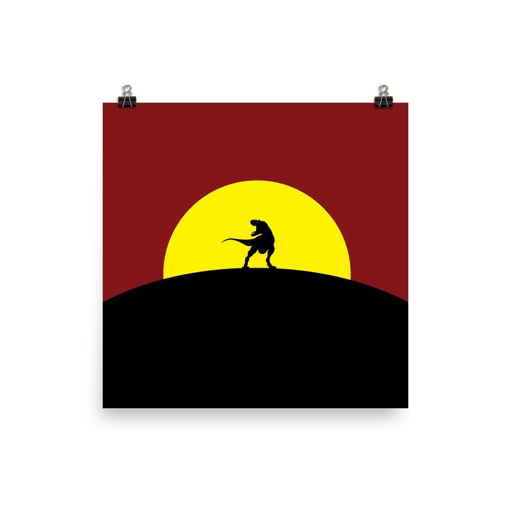 Dinosaur Poster - T-Rex Sunset