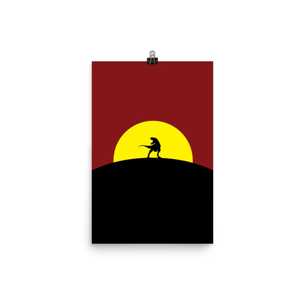 Dinosaur Poster - T-Rex Sunset