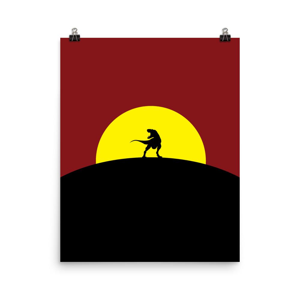 Dinosaur Poster - T-Rex Sunset