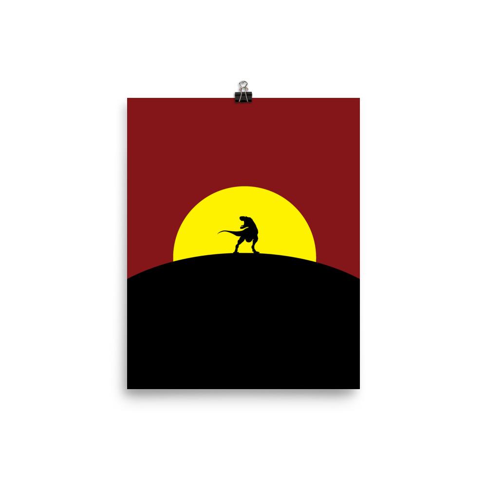 Dinosaur Poster - T-Rex Sunset