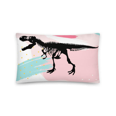 Dinosaur Throw Pillow - Pink Retro T-Rex