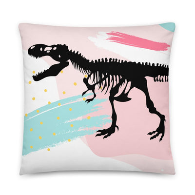 Dinosaur Throw Pillow - Pink Retro T-Rex