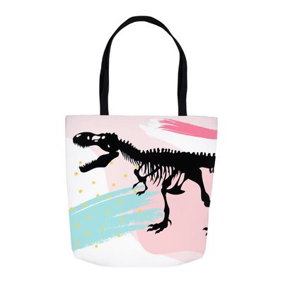 Dinosaur Tote Bag - Pink Retro T-Rex