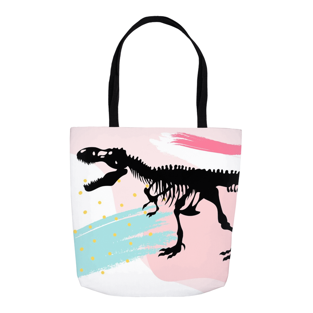 Dinosaur Tote Bag - Pink Retro T-Rex