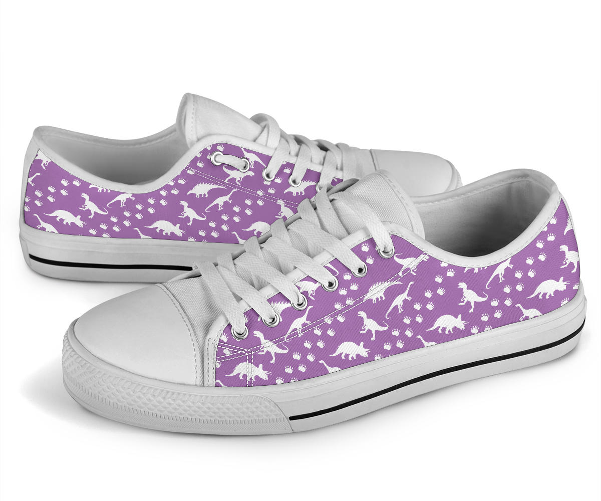 Purple Dinosaur Stomp - Womens Dinosaur Low Top Shoes