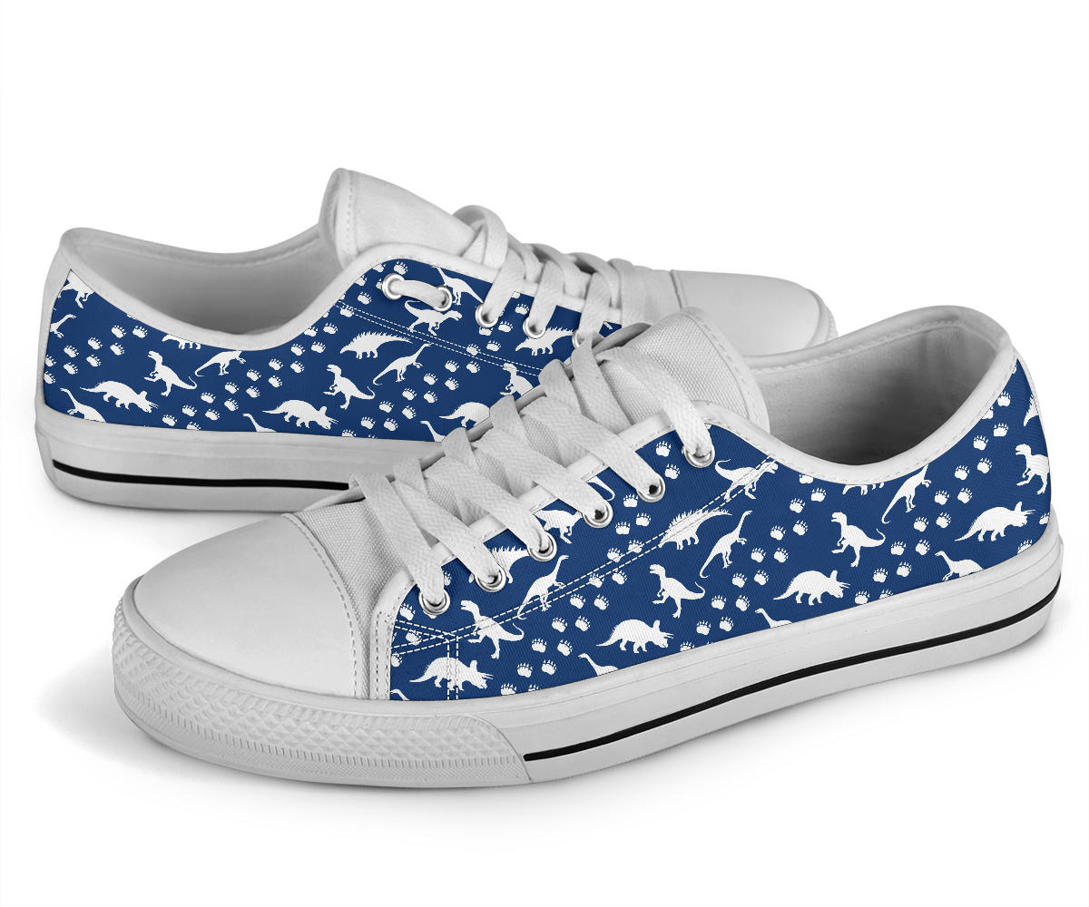 Blue Dino Stomp - Dinosaur Low Top Shoes