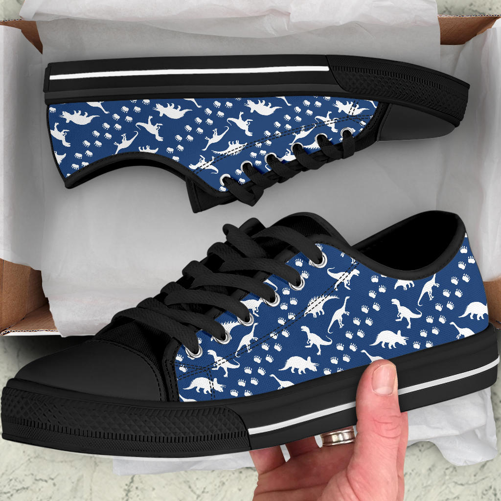 Blue Dino Stomp - Dinosaur Low Top Shoes