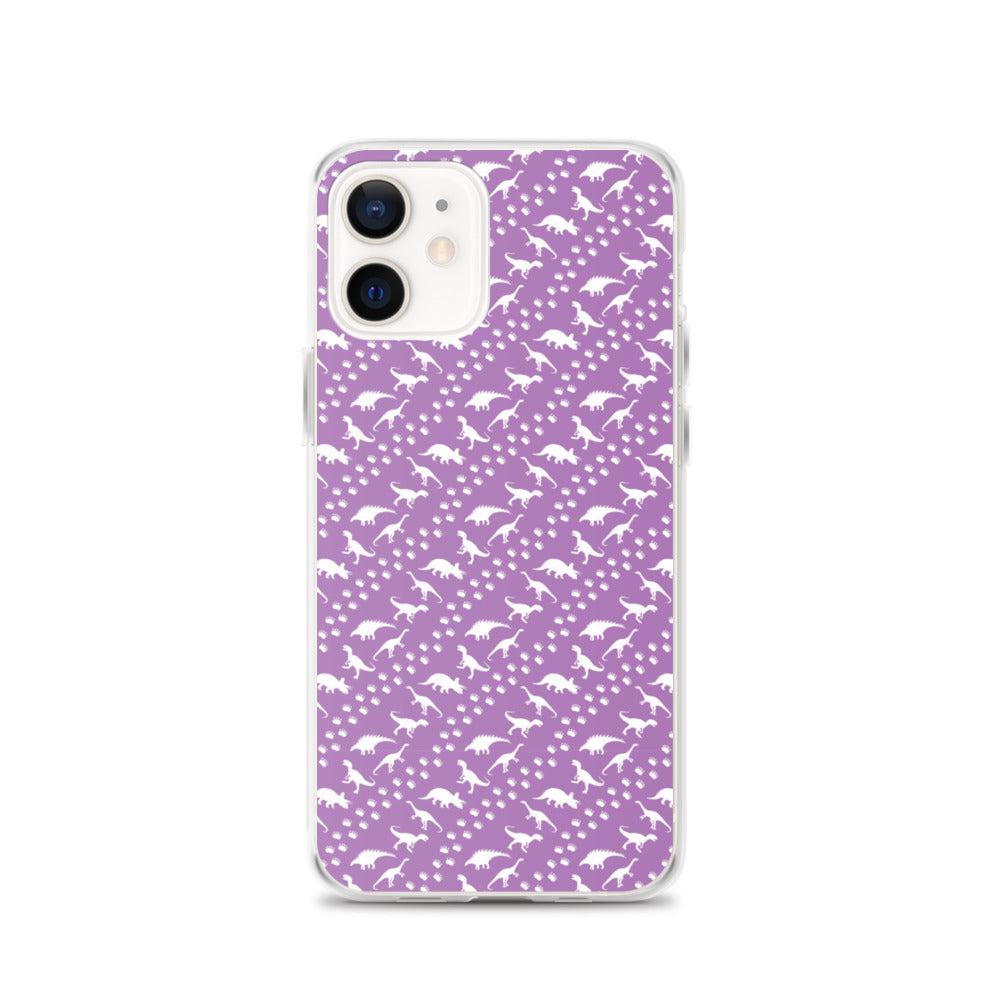 Purple Dino Stomp - Dinosaur iPhone Case