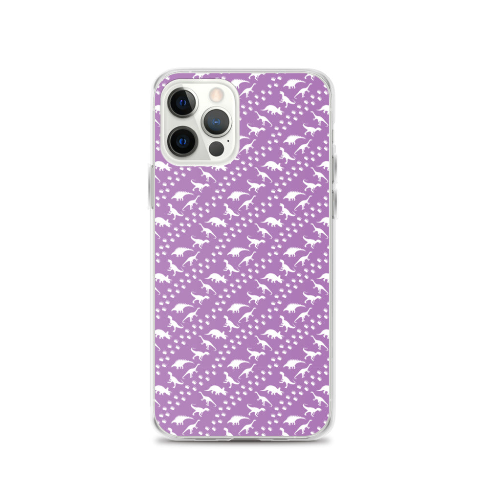 Purple Dino Stomp - Dinosaur iPhone Case