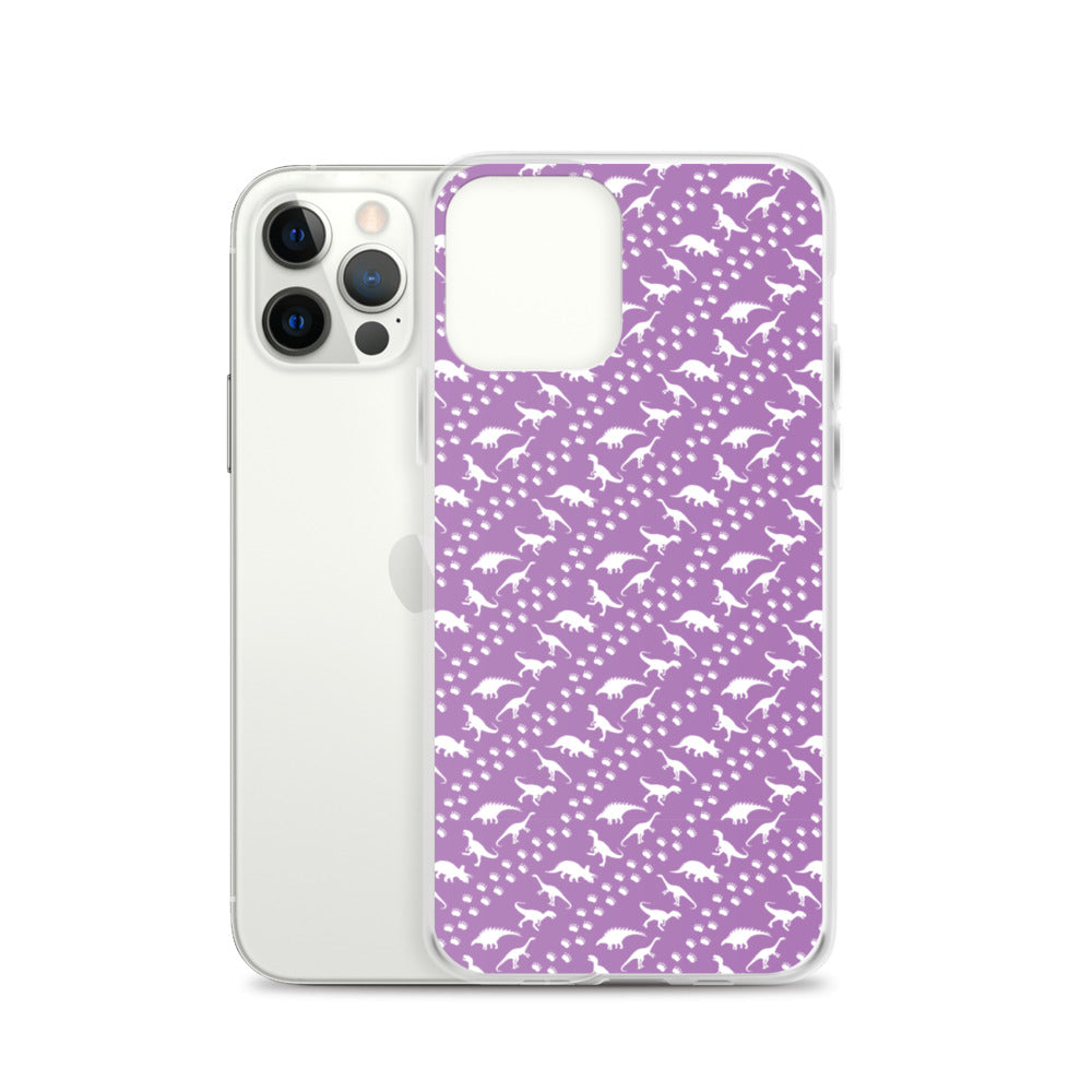 Purple Dino Stomp - Dinosaur iPhone Case