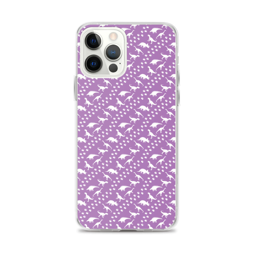 Purple Dino Stomp - Dinosaur iPhone Case