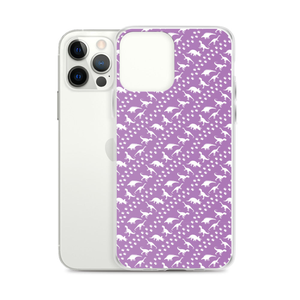 Purple Dino Stomp - Dinosaur iPhone Case