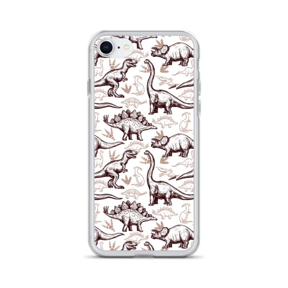 Jurassic Sketch Dinosaur iPhone Case