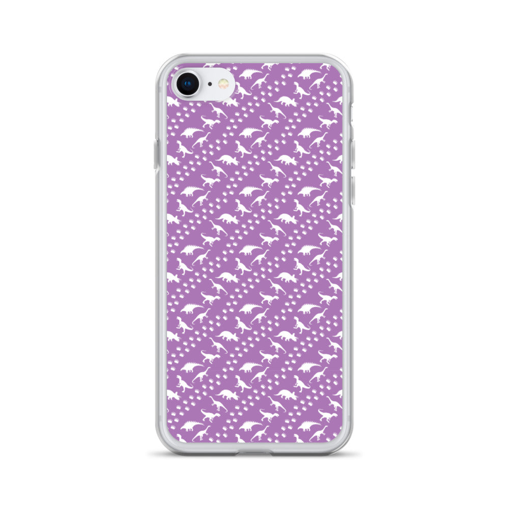 Purple Dino Stomp - Dinosaur iPhone Case