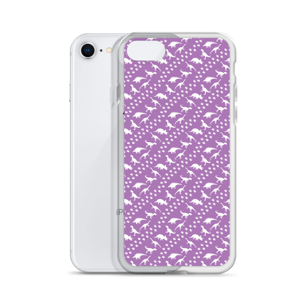 Purple Dino Stomp - Dinosaur iPhone Case