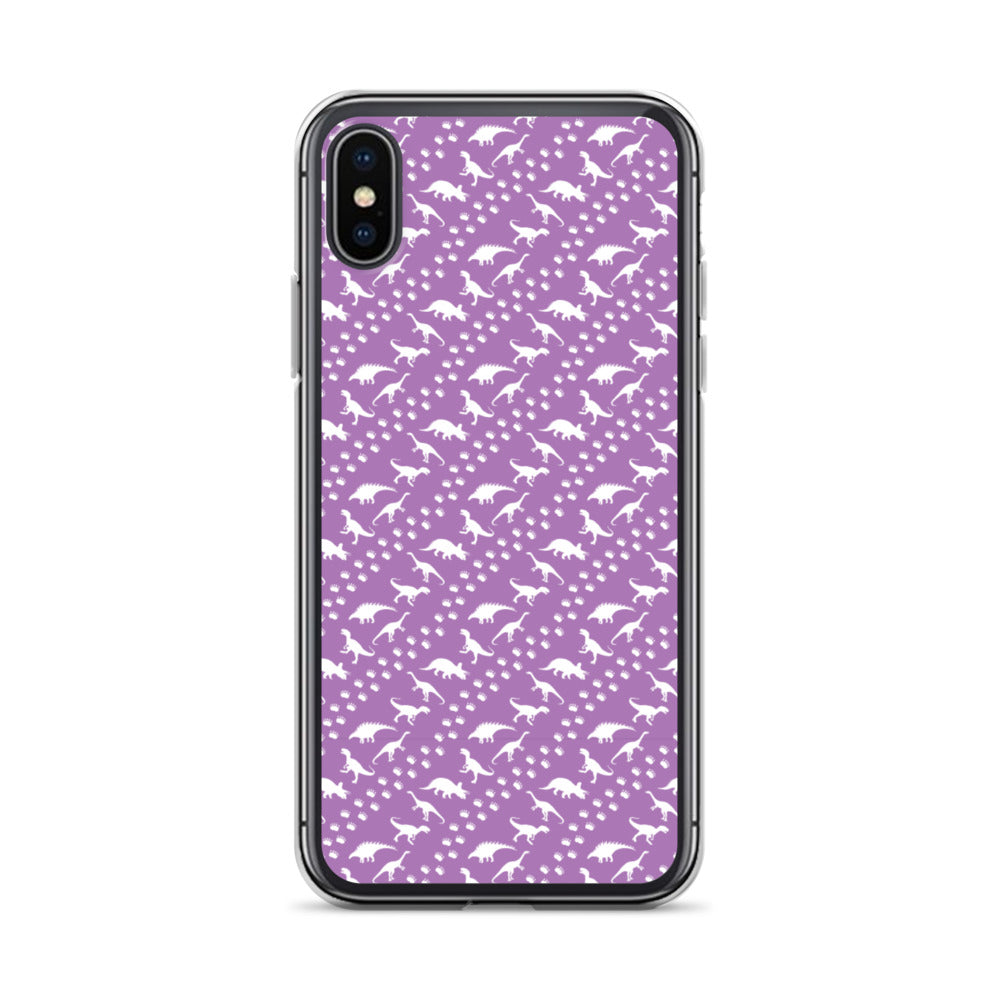 Purple Dino Stomp - Dinosaur iPhone Case