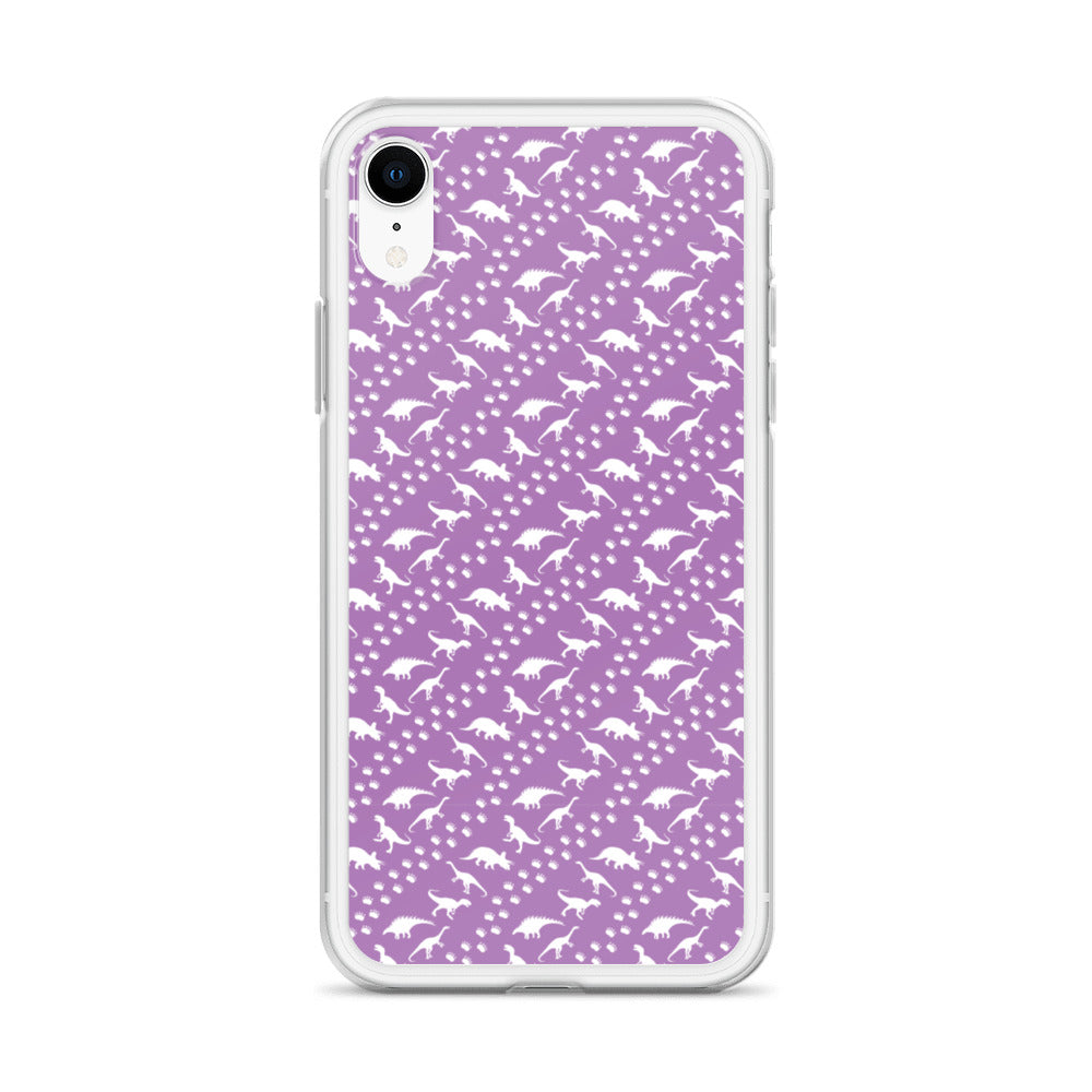 Purple Dino Stomp - Dinosaur iPhone Case