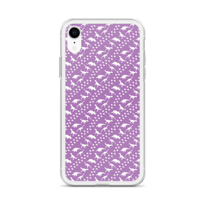 Purple Dino Stomp - Dinosaur iPhone Case