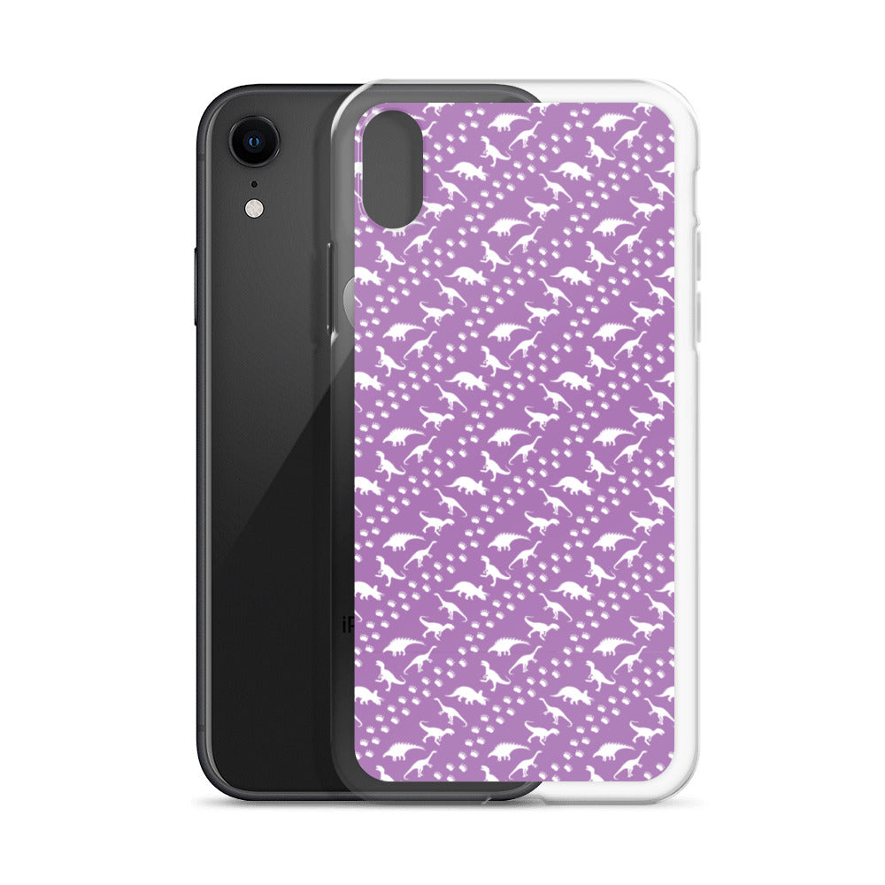 Purple Dino Stomp - Dinosaur iPhone Case