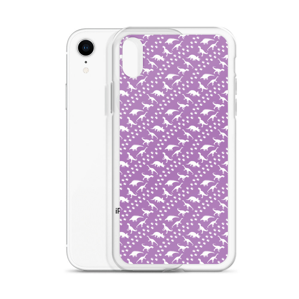 Purple Dino Stomp - Dinosaur iPhone Case