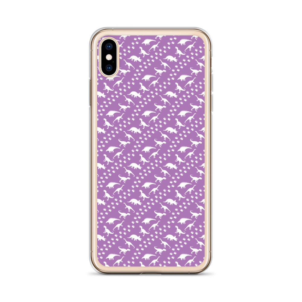 Purple Dino Stomp - Dinosaur iPhone Case