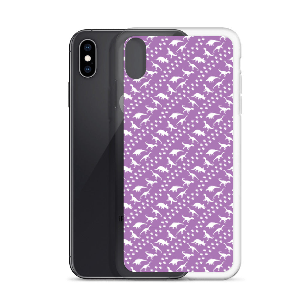 Purple Dino Stomp - Dinosaur iPhone Case