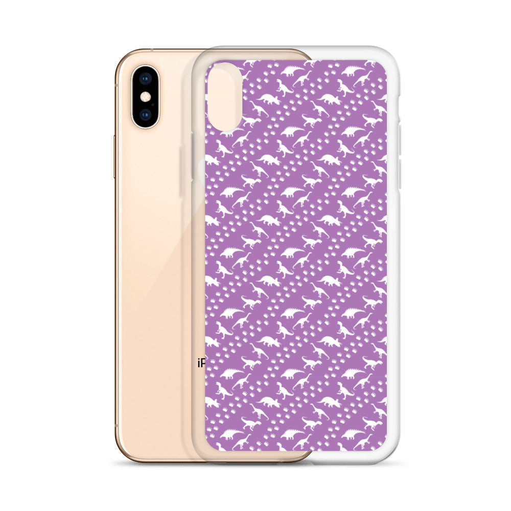 Purple Dino Stomp - Dinosaur iPhone Case