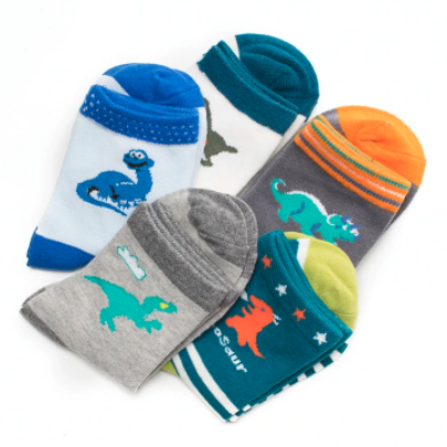 Kids Dinosaur Socks - 5 Pack