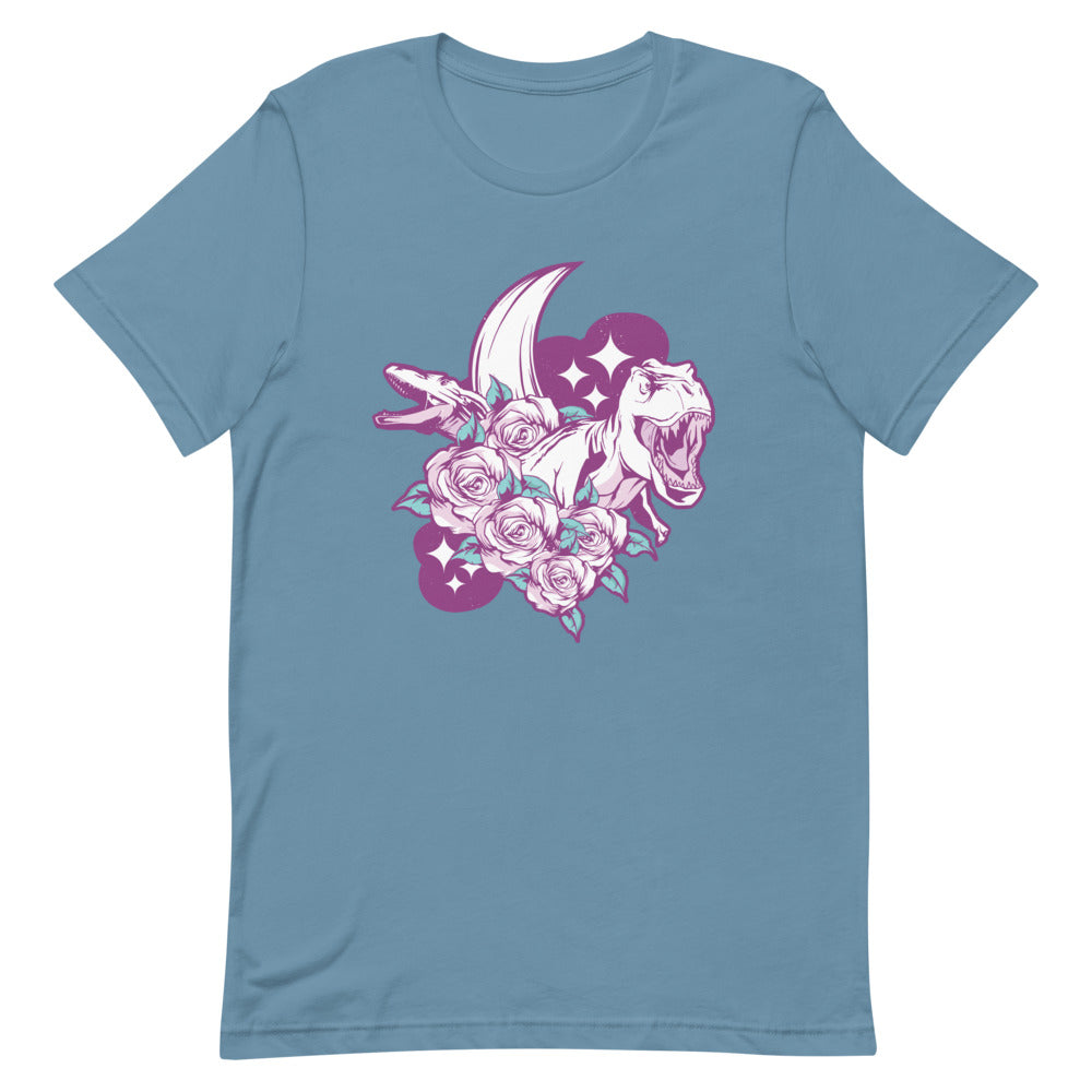 Jurassic Flowery Night - Women's Dinosaur Shirt