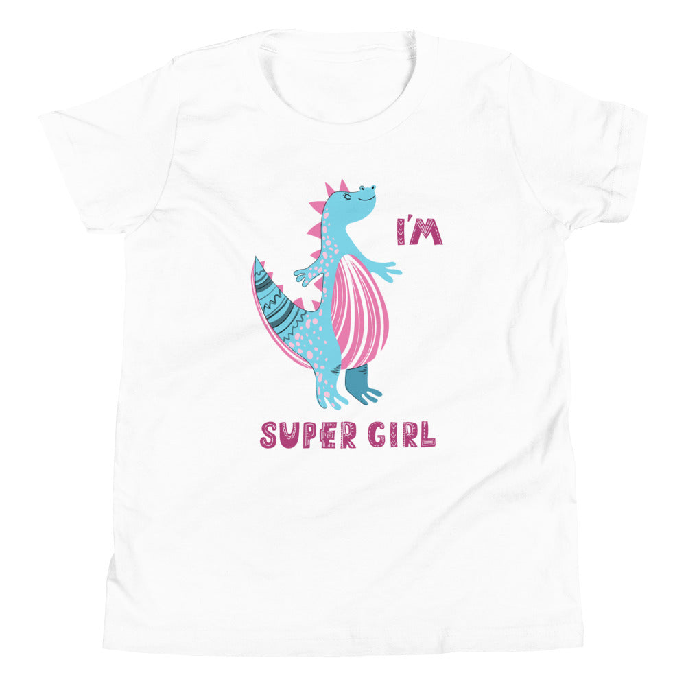 Super Girl - Girls Dinosaur Shirt