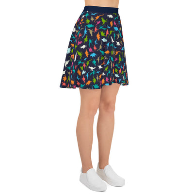 Multi-Colored Dinos - Womens Dinosaur Skirt