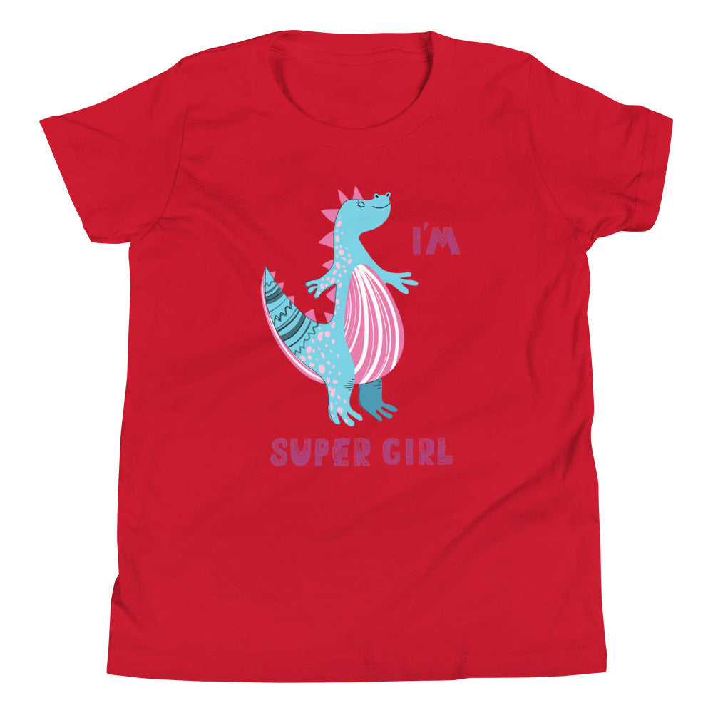 Super Girl - Girls Dinosaur Shirt