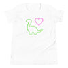 Neon Dino Love - Girls Dinosaur Shirt