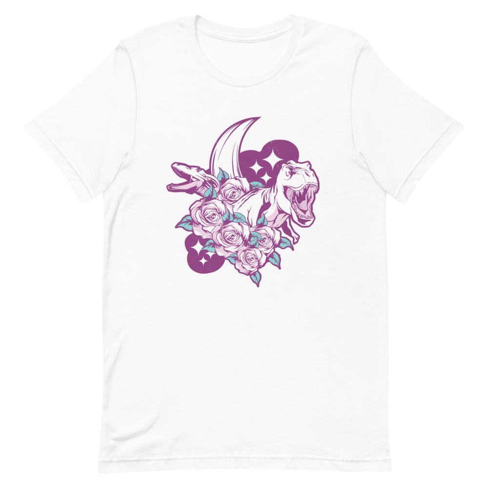 Jurassic Flowery Night - Women's Dinosaur Shirt