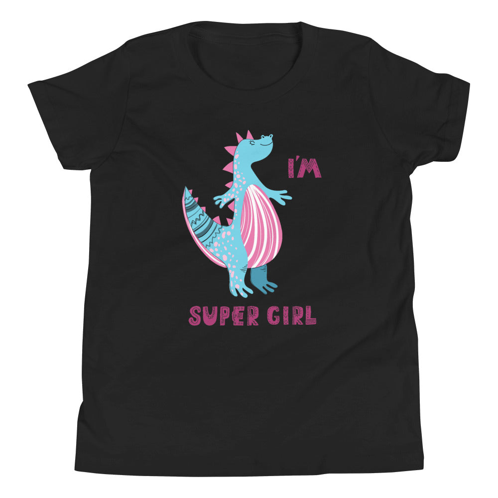 Super Girl - Girls Dinosaur Shirt