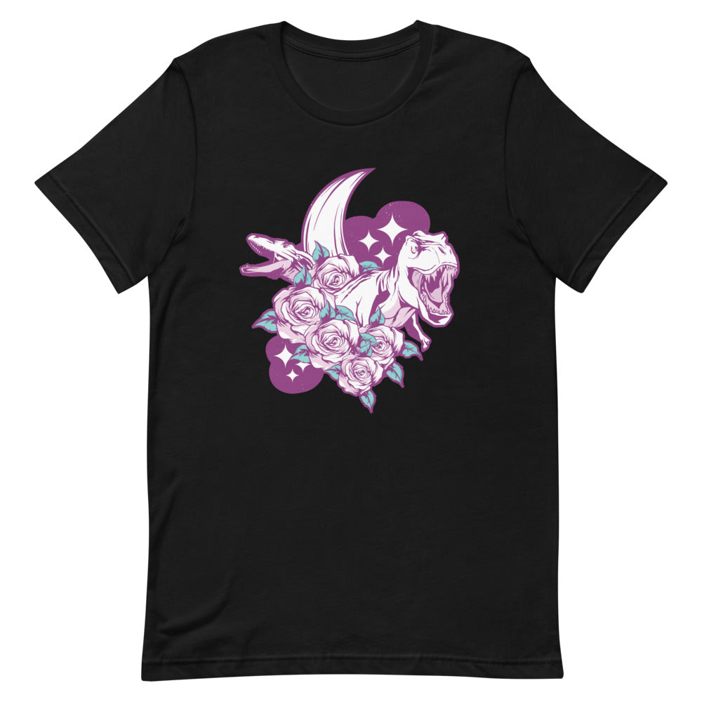 Jurassic Flowery Night - Women's Dinosaur Shirt
