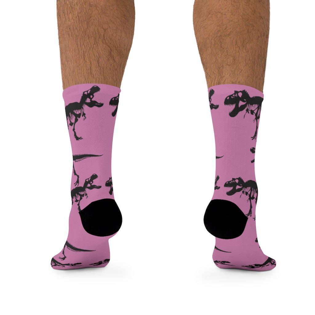 Pink Dinosaur Socks Mens