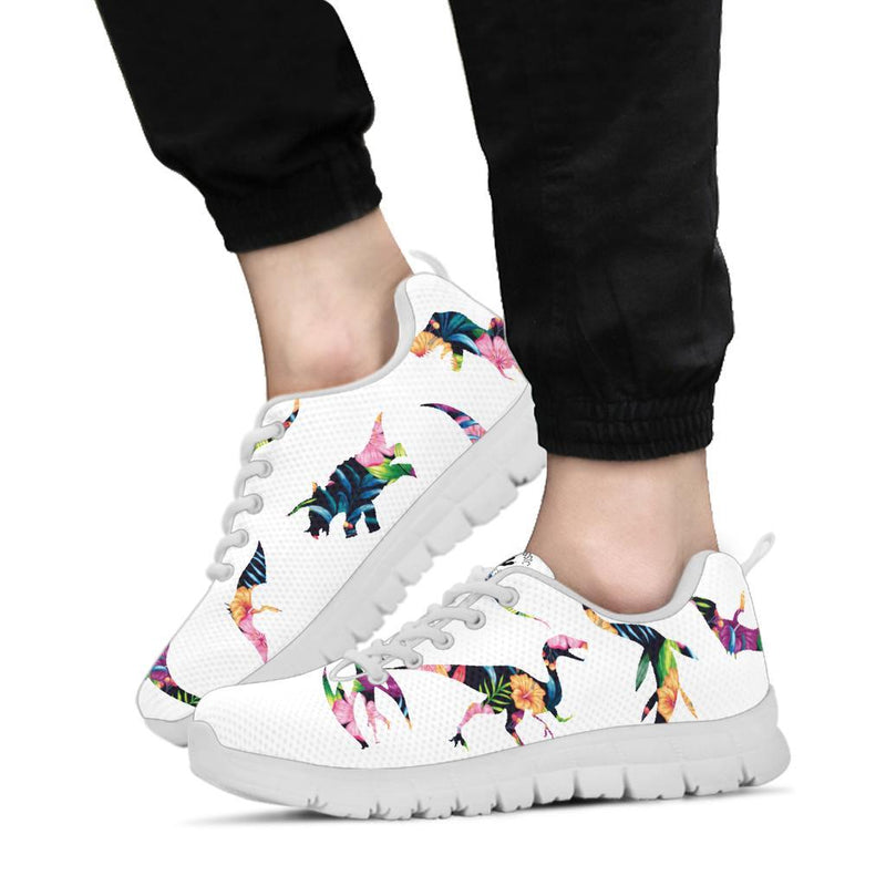 Tropical Flowers - Dinosaur Sneakers