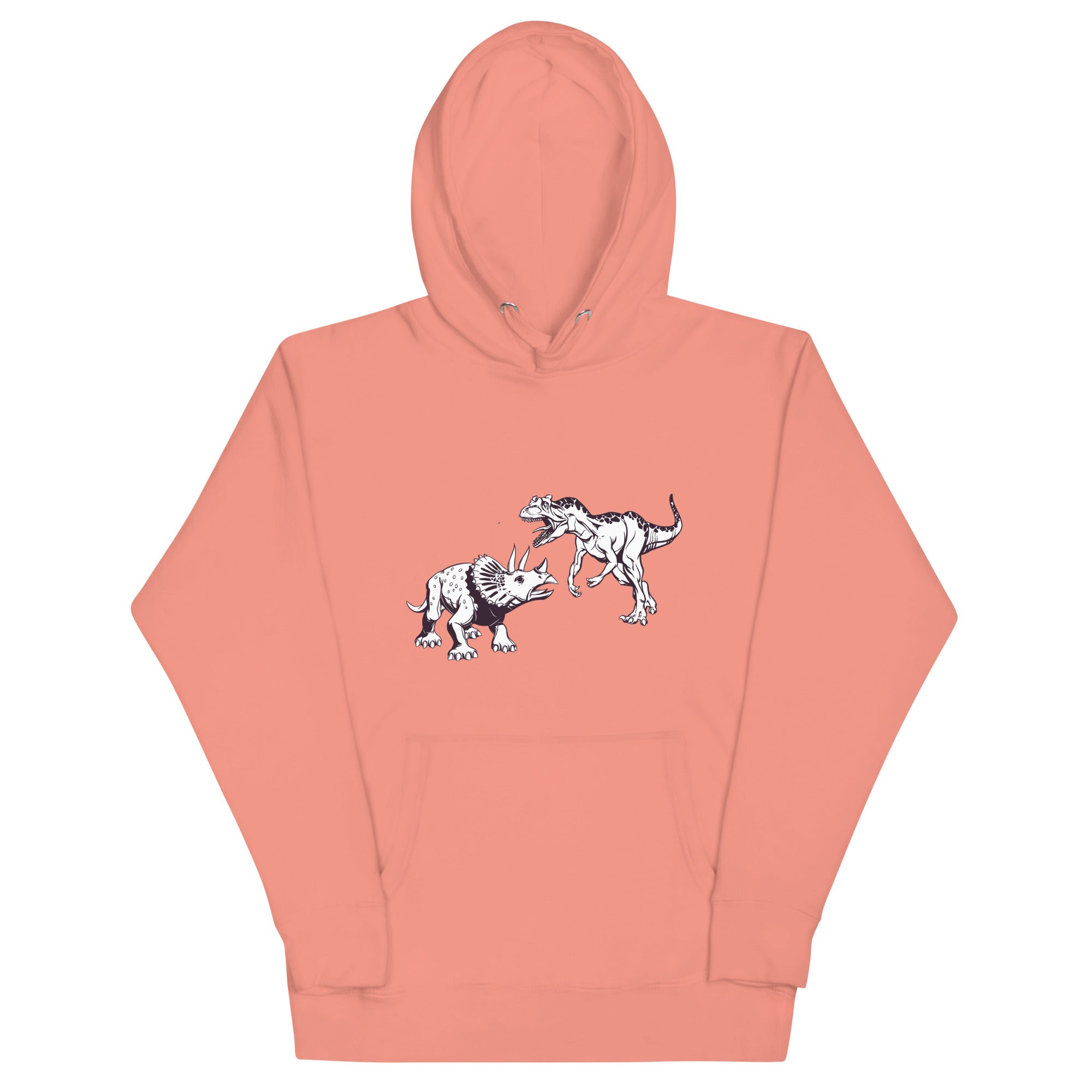 Hand Draw Dino Battle 2 - Adult Dinosaur Hoodie