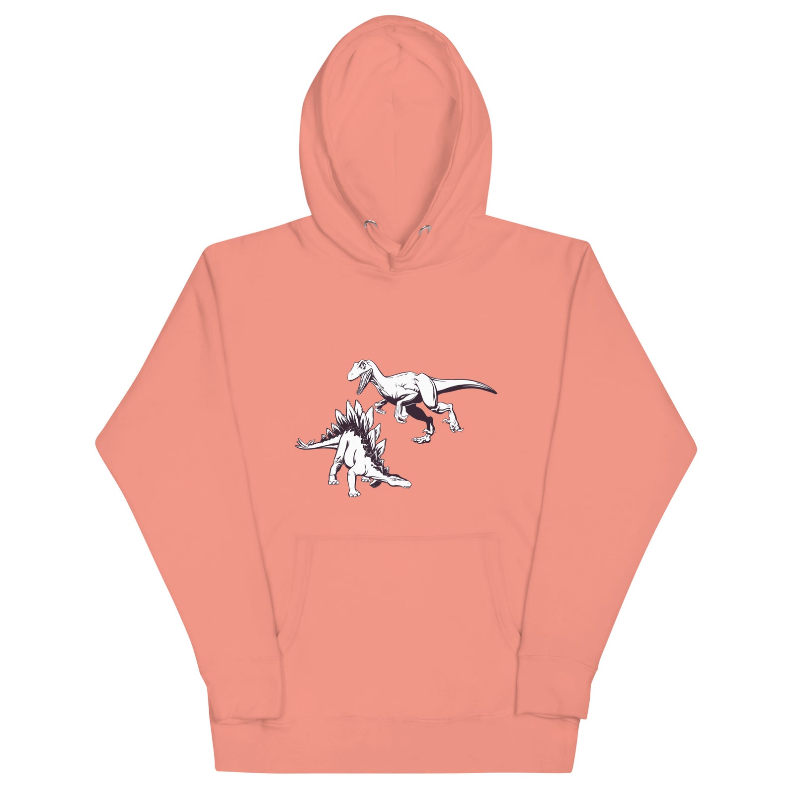 Hand Drawn Dino Battle - Adult Dinosaur Hoodie