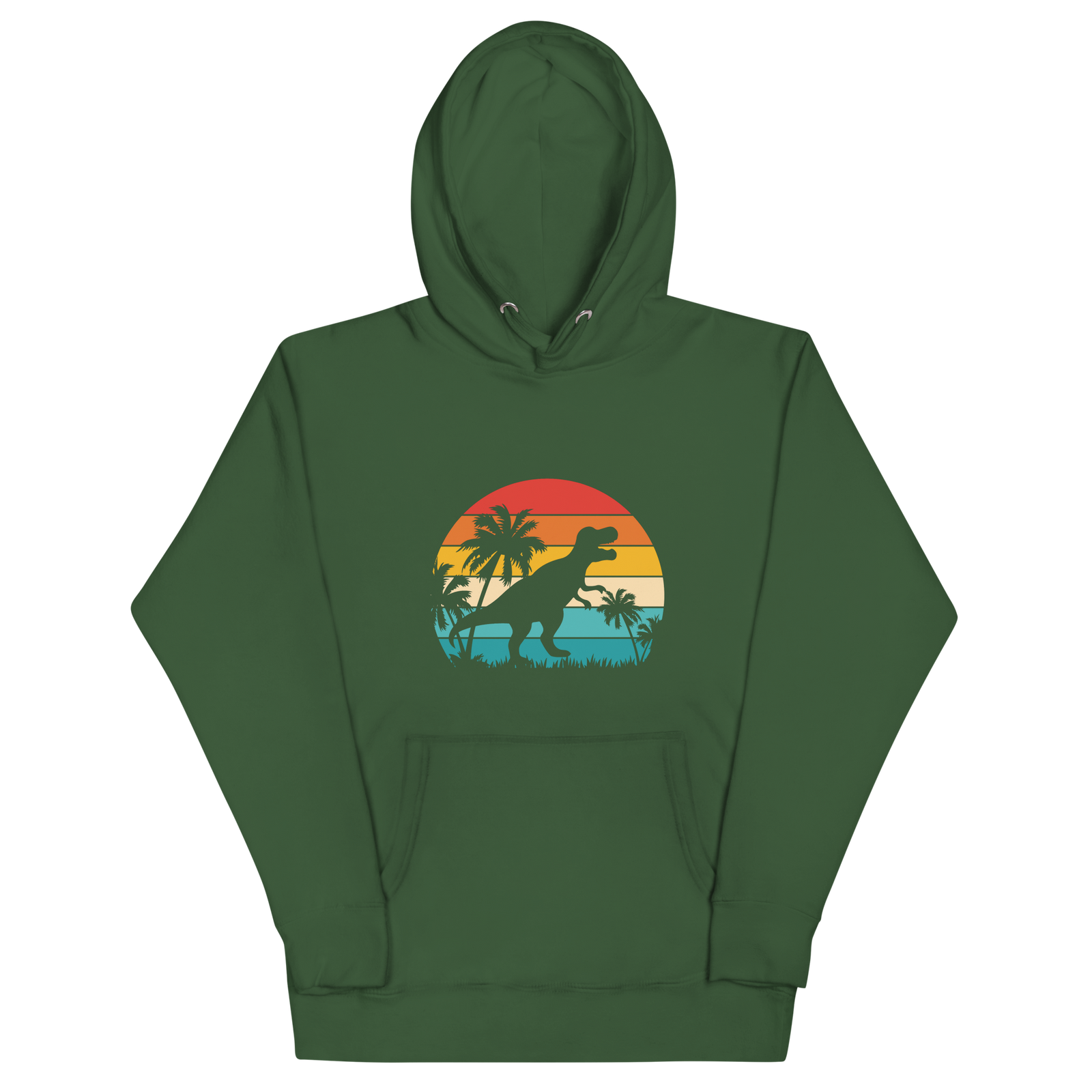 T-Rex Retro Sunset - Adult Dinosaur Hoodie