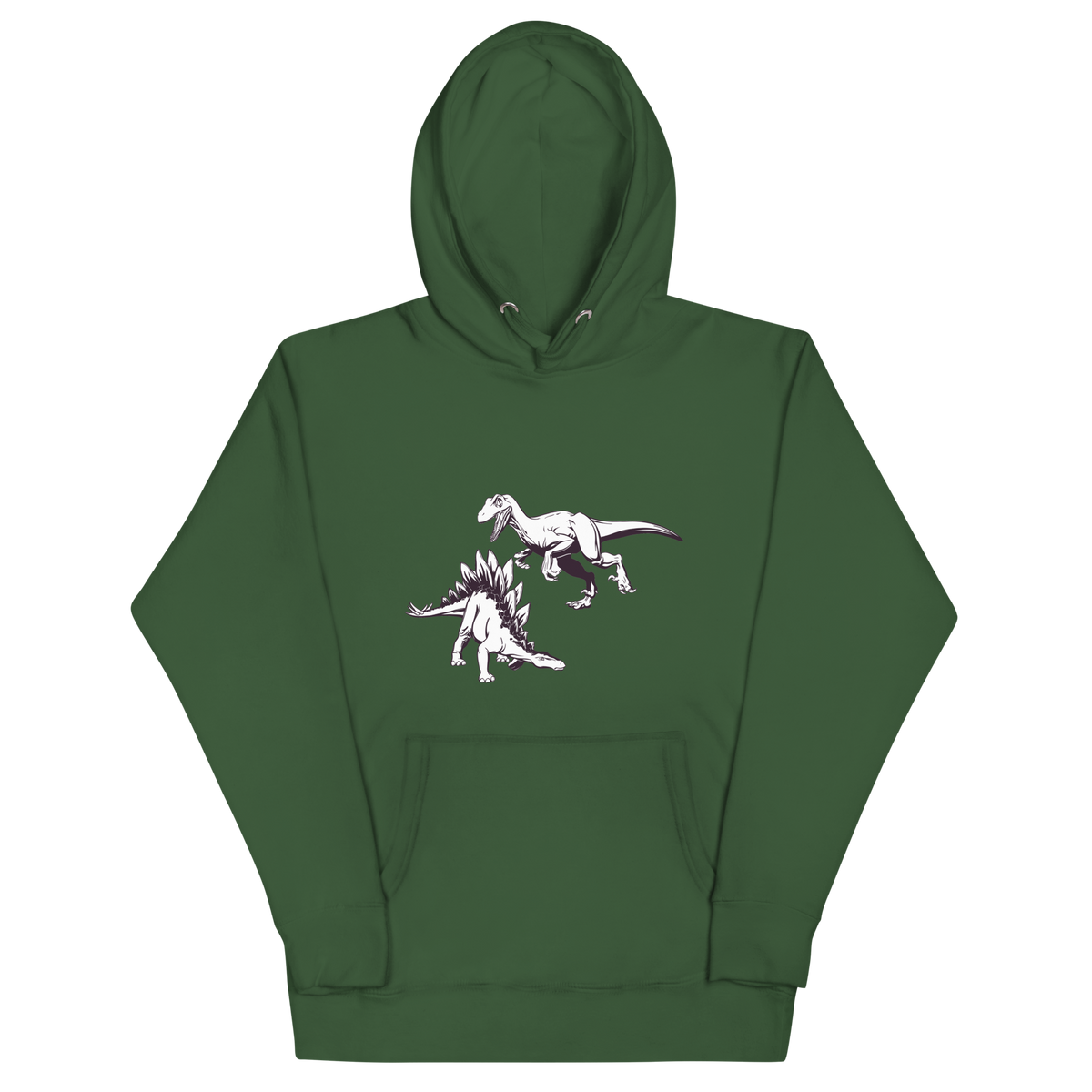 Hand Drawn Dino Battle - Adult Dinosaur Hoodie