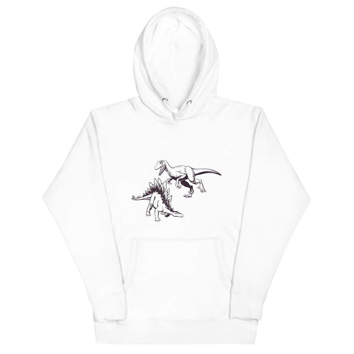 Hand Drawn Dino Battle - Adult Dinosaur Hoodie